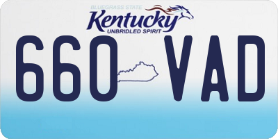 KY license plate 660VAD