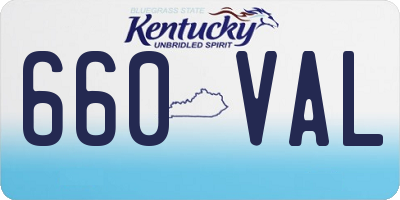 KY license plate 660VAL