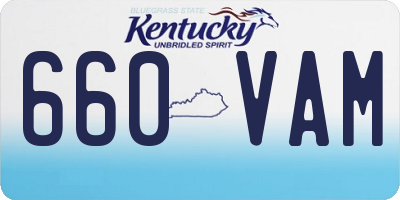 KY license plate 660VAM