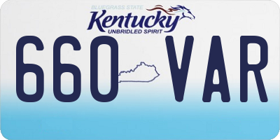 KY license plate 660VAR