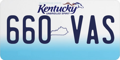 KY license plate 660VAS