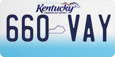 KY license plate 660VAY