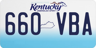 KY license plate 660VBA