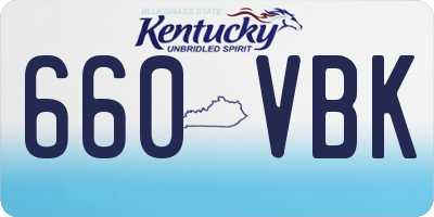 KY license plate 660VBK