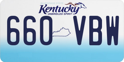 KY license plate 660VBW