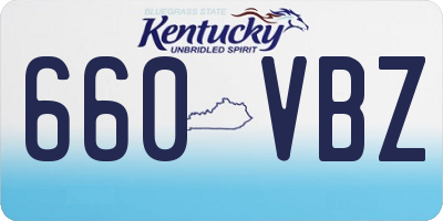 KY license plate 660VBZ