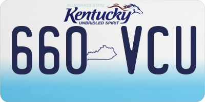 KY license plate 660VCU