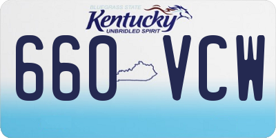 KY license plate 660VCW
