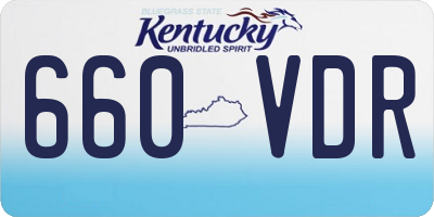 KY license plate 660VDR