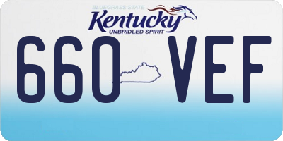 KY license plate 660VEF