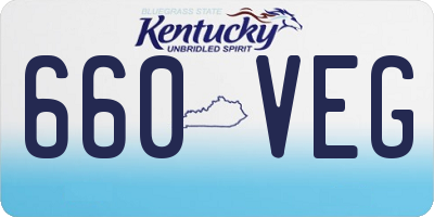KY license plate 660VEG