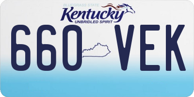 KY license plate 660VEK