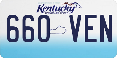 KY license plate 660VEN