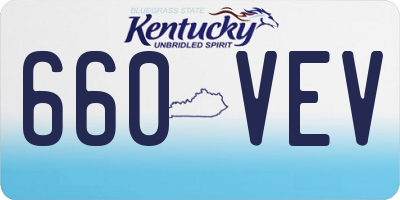 KY license plate 660VEV