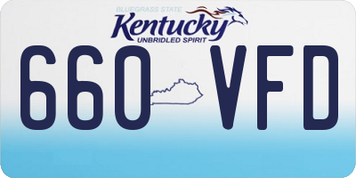 KY license plate 660VFD