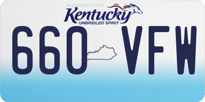 KY license plate 660VFW