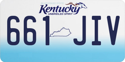 KY license plate 661JIV