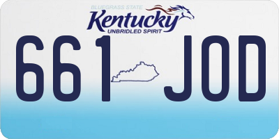 KY license plate 661JOD
