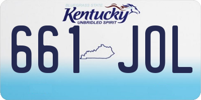KY license plate 661JOL