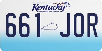 KY license plate 661JOR
