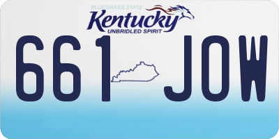 KY license plate 661JOW