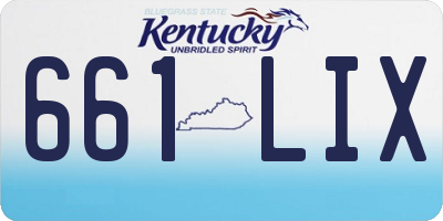 KY license plate 661LIX