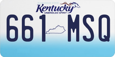 KY license plate 661MSQ