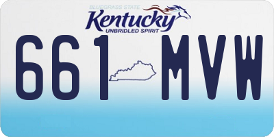 KY license plate 661MVW