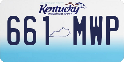KY license plate 661MWP