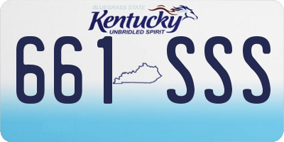 KY license plate 661SSS