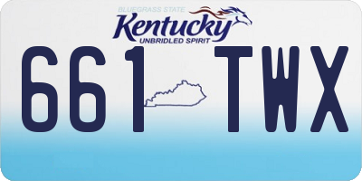 KY license plate 661TWX