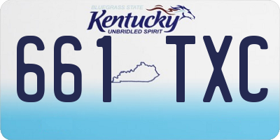 KY license plate 661TXC