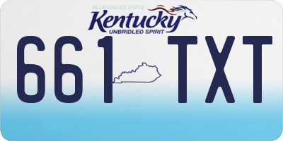 KY license plate 661TXT