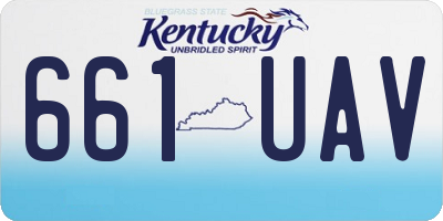 KY license plate 661UAV