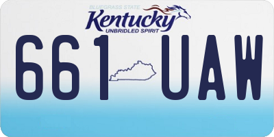 KY license plate 661UAW