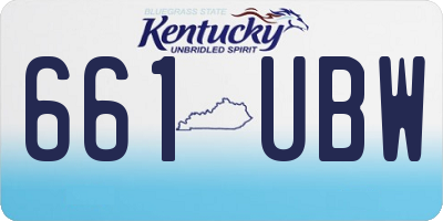 KY license plate 661UBW