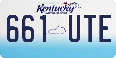 KY license plate 661UTE