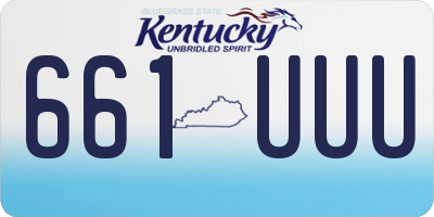 KY license plate 661UUU