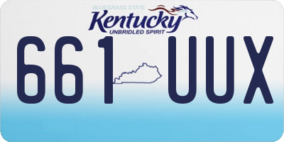 KY license plate 661UUX
