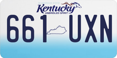 KY license plate 661UXN