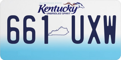 KY license plate 661UXW