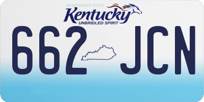 KY license plate 662JCN