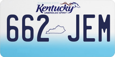 KY license plate 662JEM