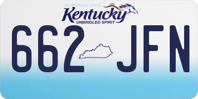 KY license plate 662JFN