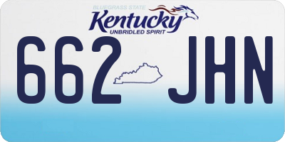 KY license plate 662JHN