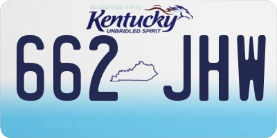 KY license plate 662JHW
