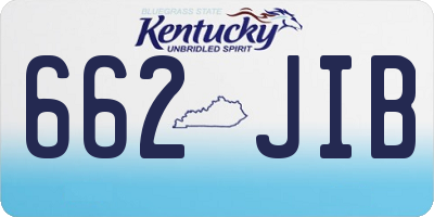 KY license plate 662JIB
