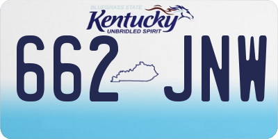 KY license plate 662JNW