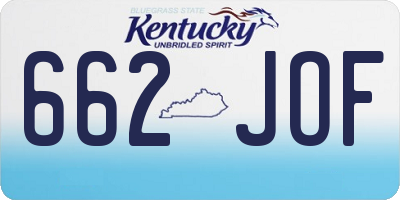 KY license plate 662JOF