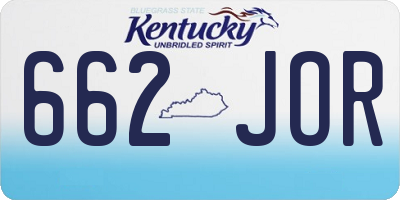 KY license plate 662JOR